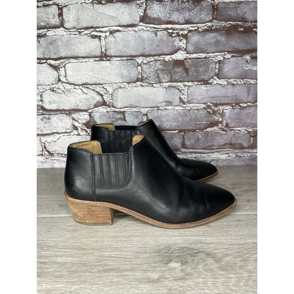 Madewell The Myles Black Leather Ankle Booties Heeled Boots Women Sz 8M US/39EU - Picture 8 of 16